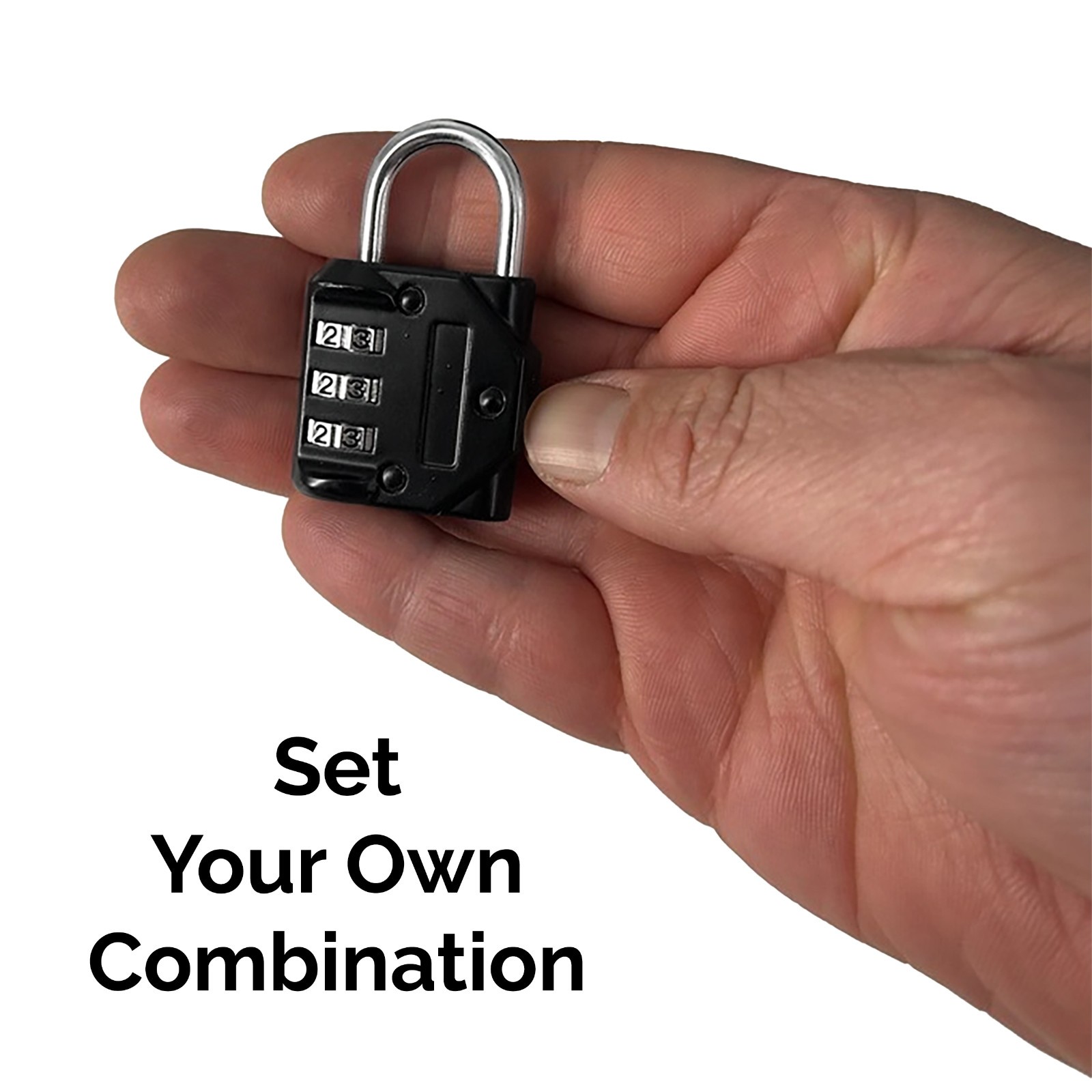 CASEMATIX 3-Digit Combination Padlock Keyless Weatherproof Lock Black