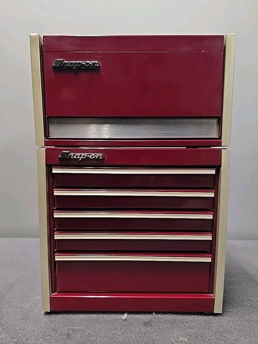 Snap-On – Micro Roll Cab BOTTOM & TOP chest “SET” Mini Tool Box Cranberry Drawer