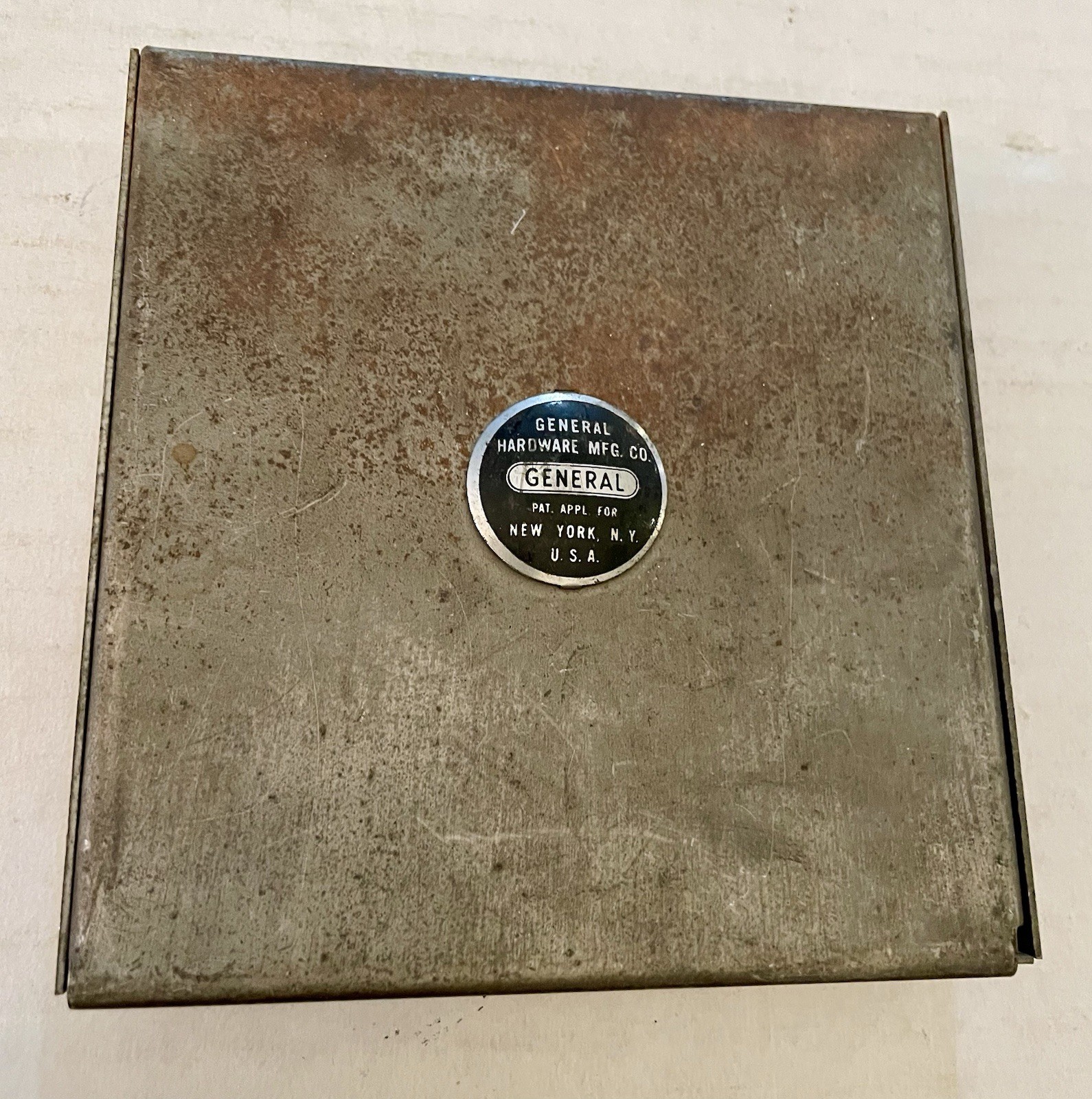 GENERAL HARDWARE MFG. CO No.41 Drill Bit Case Heavy Folding Metal Made in USA