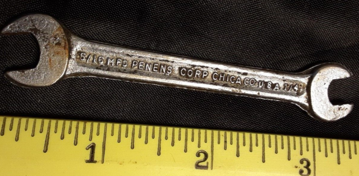 Penens Corp MFD Chicago open end wrench 5/16” & 1/4″ Vintage Tool