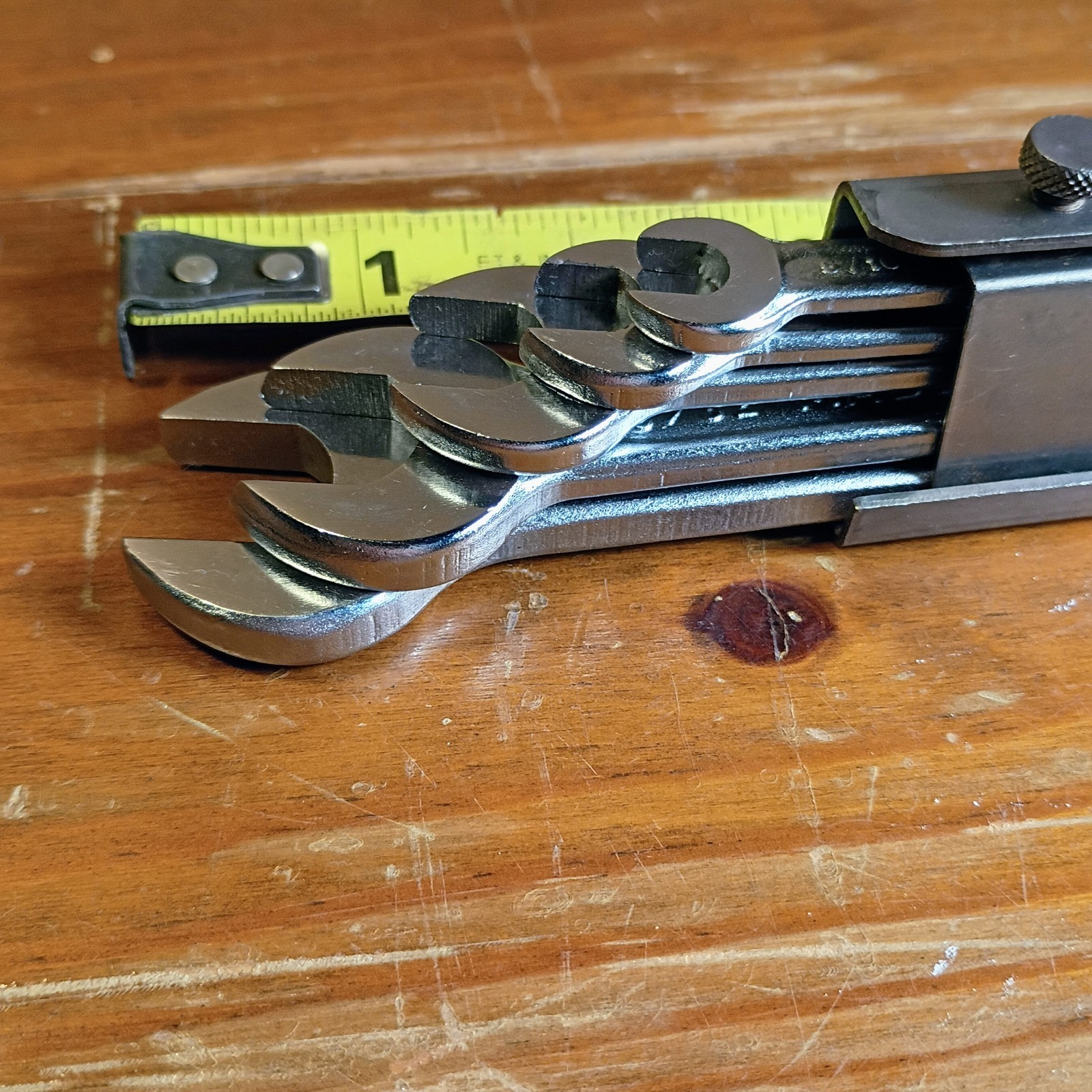 Set Of 5 Vintage Forged Select Steel In USA Indestro Wrenches In Clip