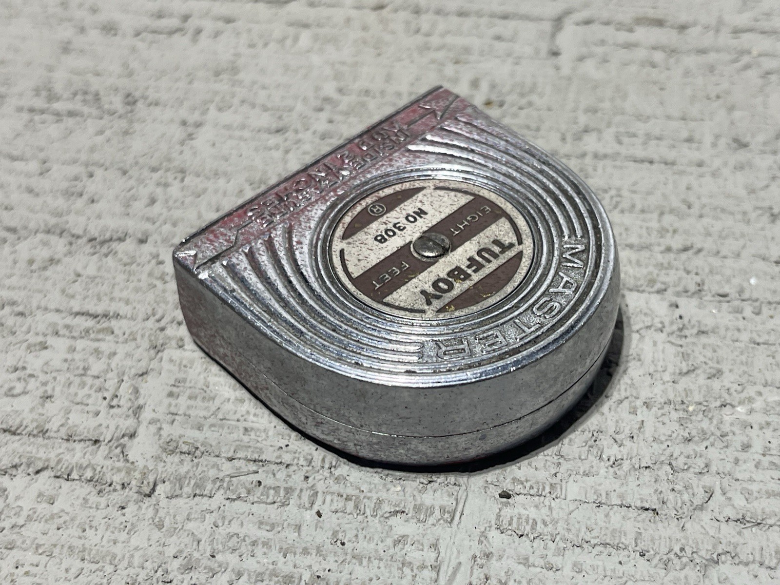 TUFBOY NO 308 Tape Measure MCM Vintage Tool Master Rule NY 8ft