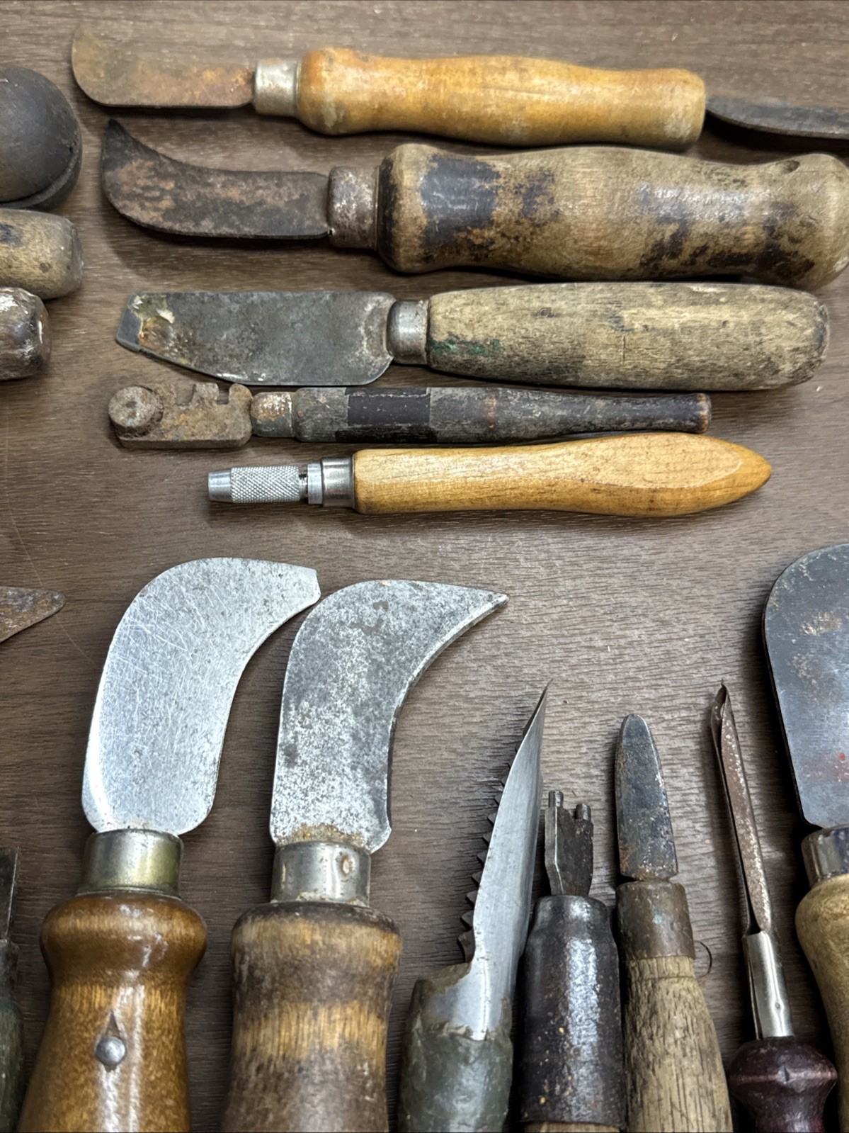 Lot of Antique Vintage Wooden Handle Tools 31 Pieces