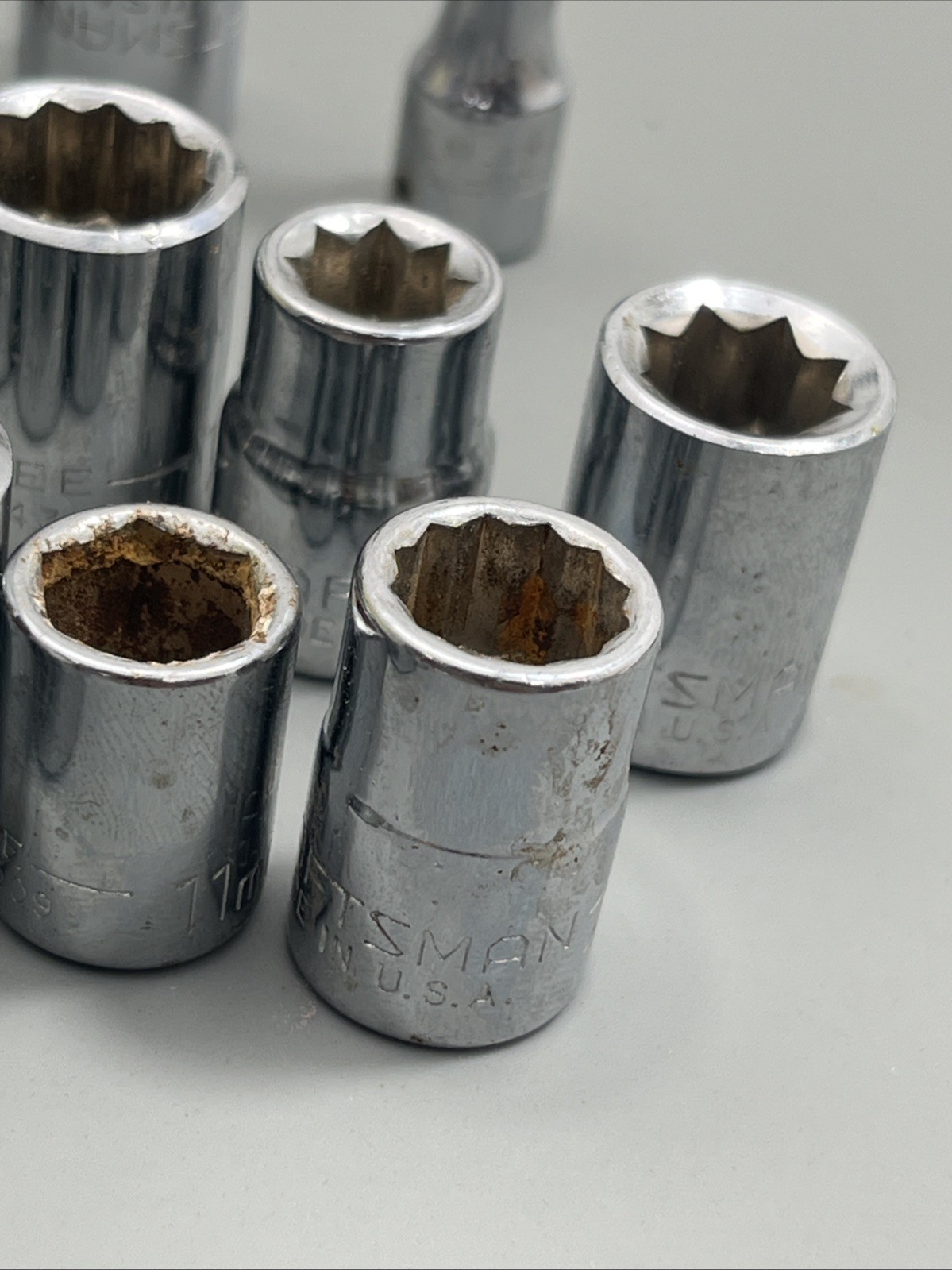 Lot of 40 Mixed Craftsman sockets Made in USA ratchet 943795 1/4 3/8 some Rusty