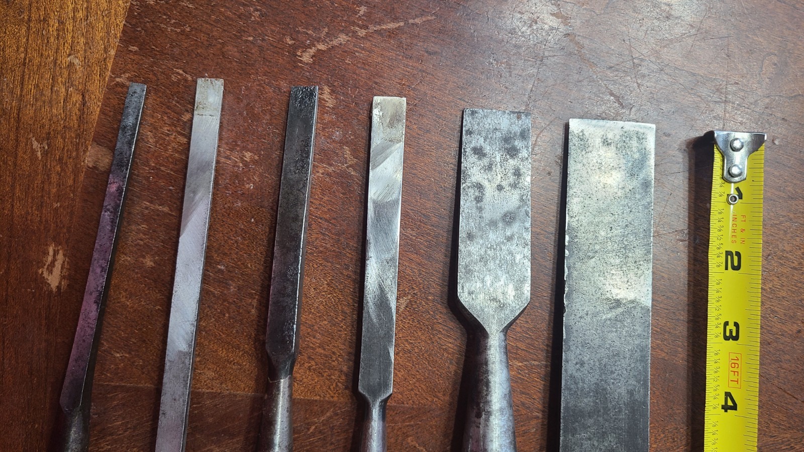 6 Vintage Socket Wood Chisels Unbranded