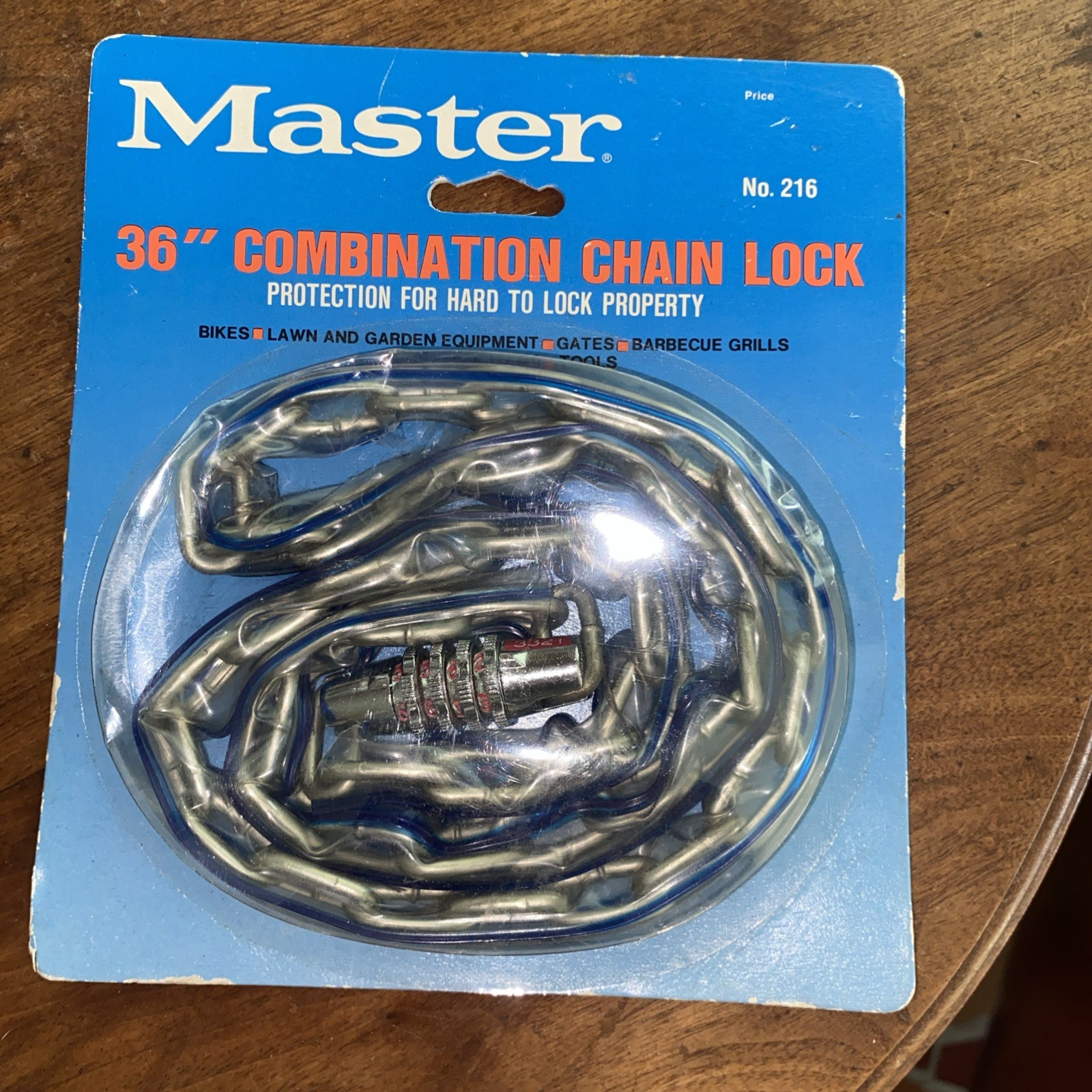 Vintage Master Combination Chain Lock Vinyl Covered 36” No. 216