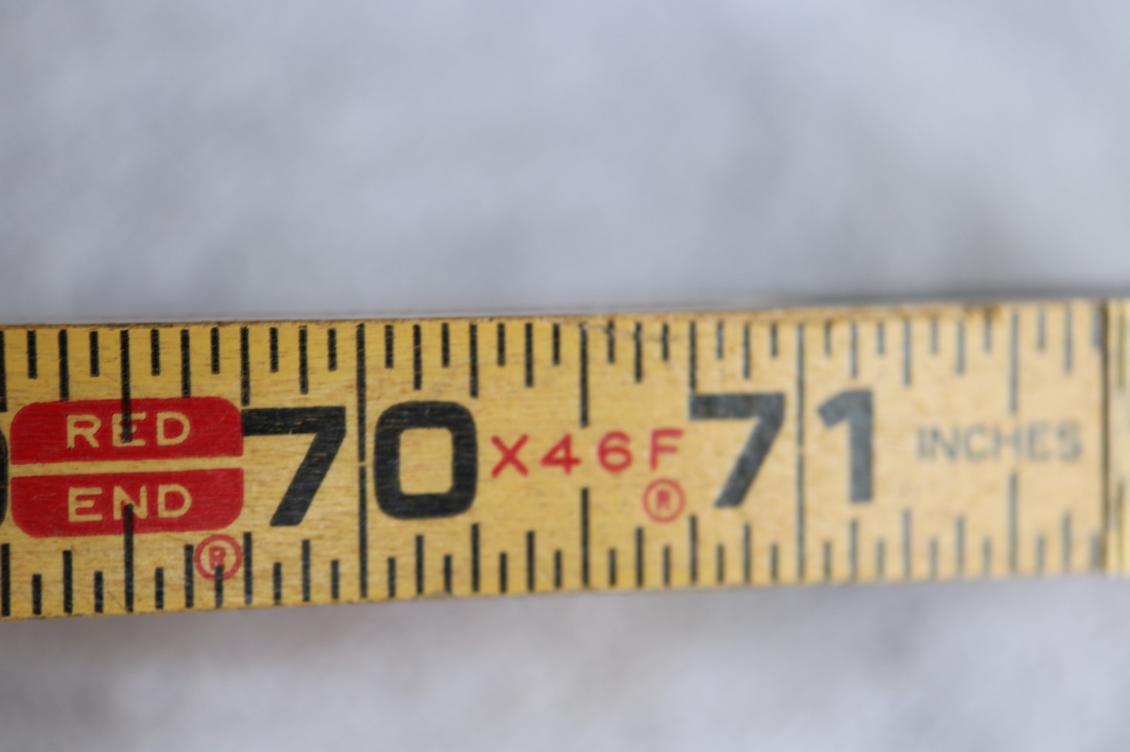 VINTAGE LUFKIN X46F RED END 72″ + 6″ RULE