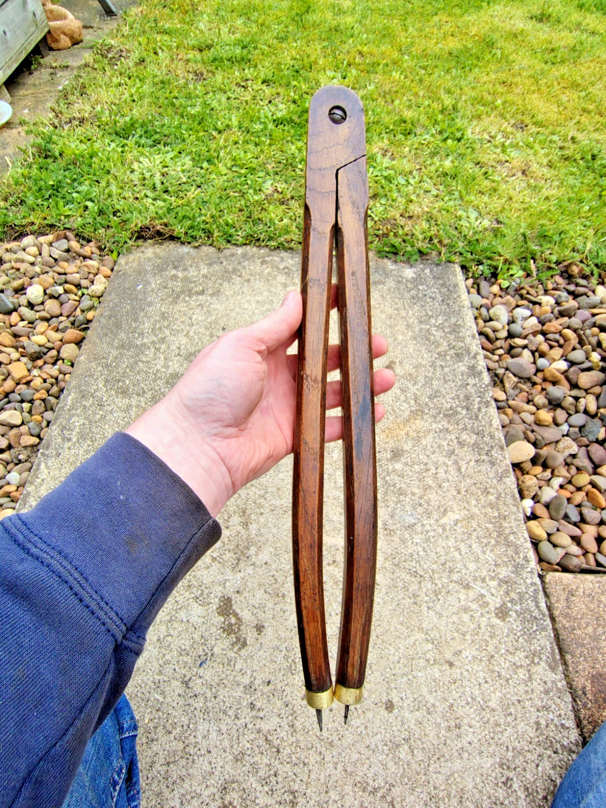 Vintage Large Wooden Dividers 24 inch span marked W Sheppard and C Colston