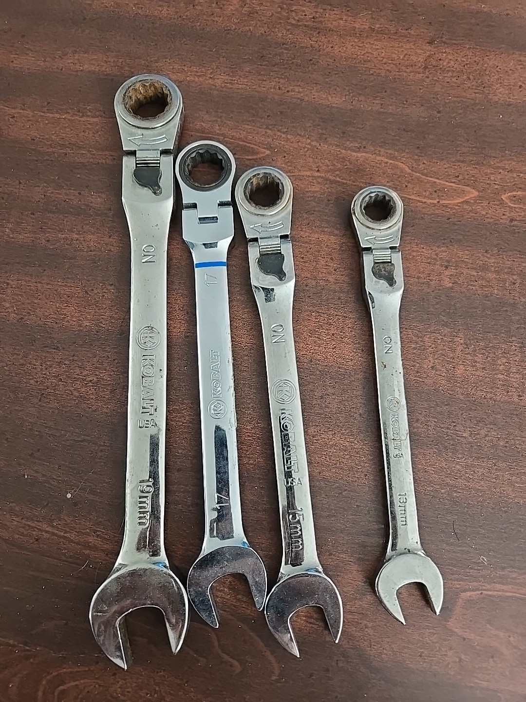 Lot Of 4 Kobalt Gear Wrenches