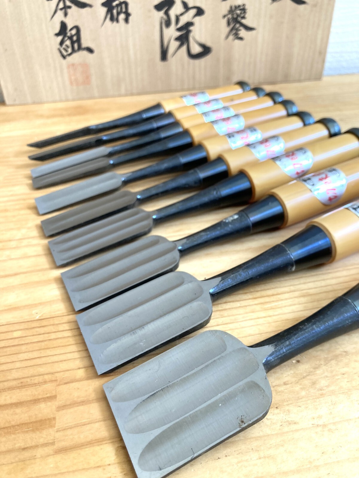 Japanese Chisel “SHOGOIN”, set of 10, with case, brand name New Unused 2