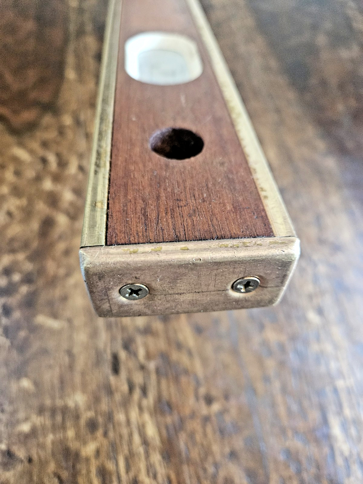 American Levels 36″ Vintage Brass Wood Carpenter Level Tool CLEANED+CONDITIONED