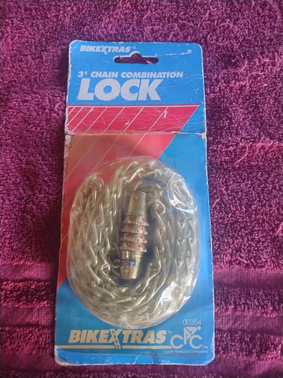 Vintage Bikextras 3′ Clear Tube Chain Combination Lock