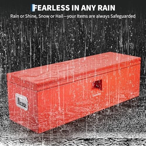 Steel Truck Tool Box Heavy Duty Truck Bed Toolbox w/Dual 15X15X30 inch Red