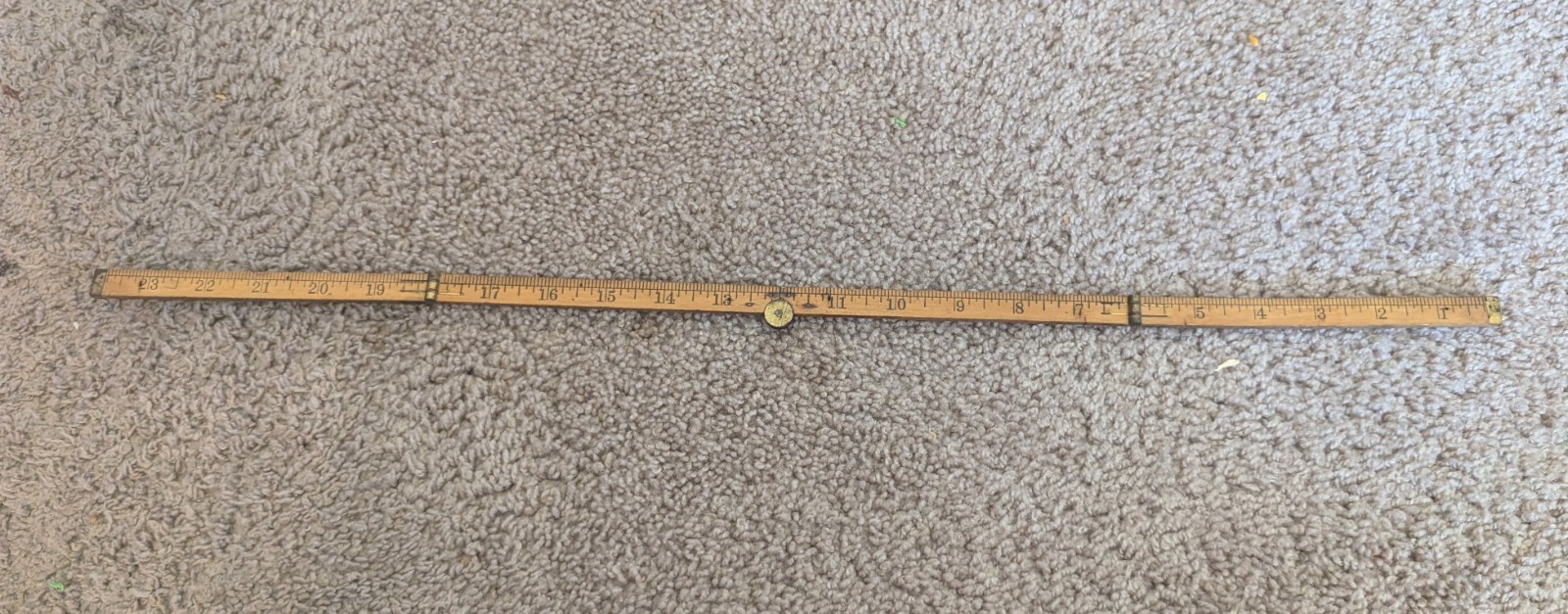 Vintage Lufkin No.651B Wood & Brass 24” Folding Carpenter Ruler