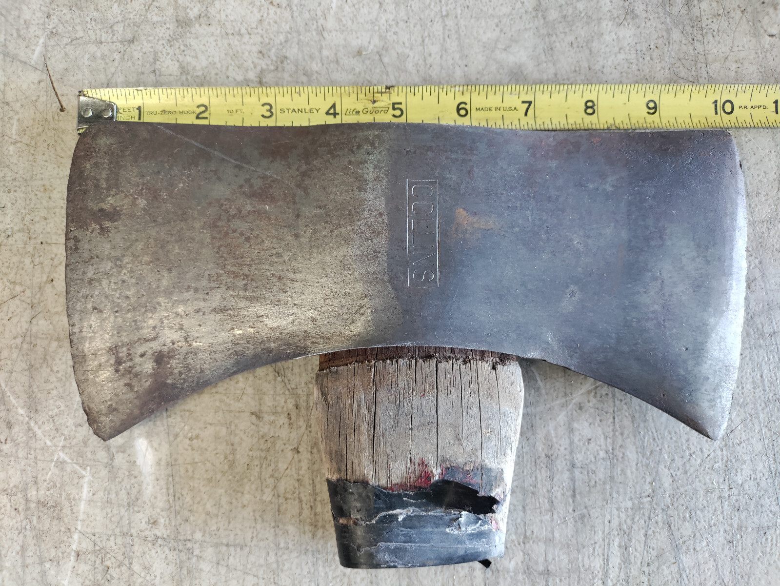 Vintage Collins Double Bit Axe AX Head 3 LBS. 9 OZ w/ Wood