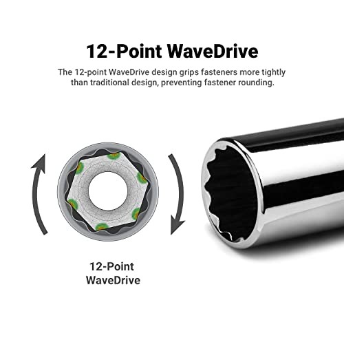 1/4 in. Deep Socket, 1/4 in. Drive, 12-Point, SAE