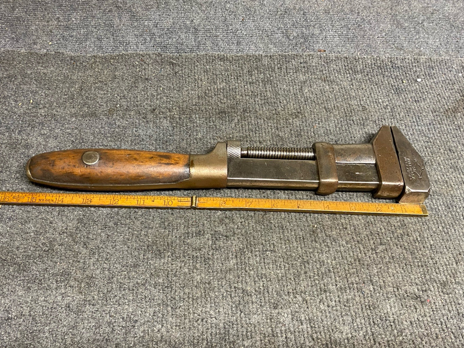 Vintage W & B 15” Perfect Handle Style Adjustable Wrench In Excellent Condition