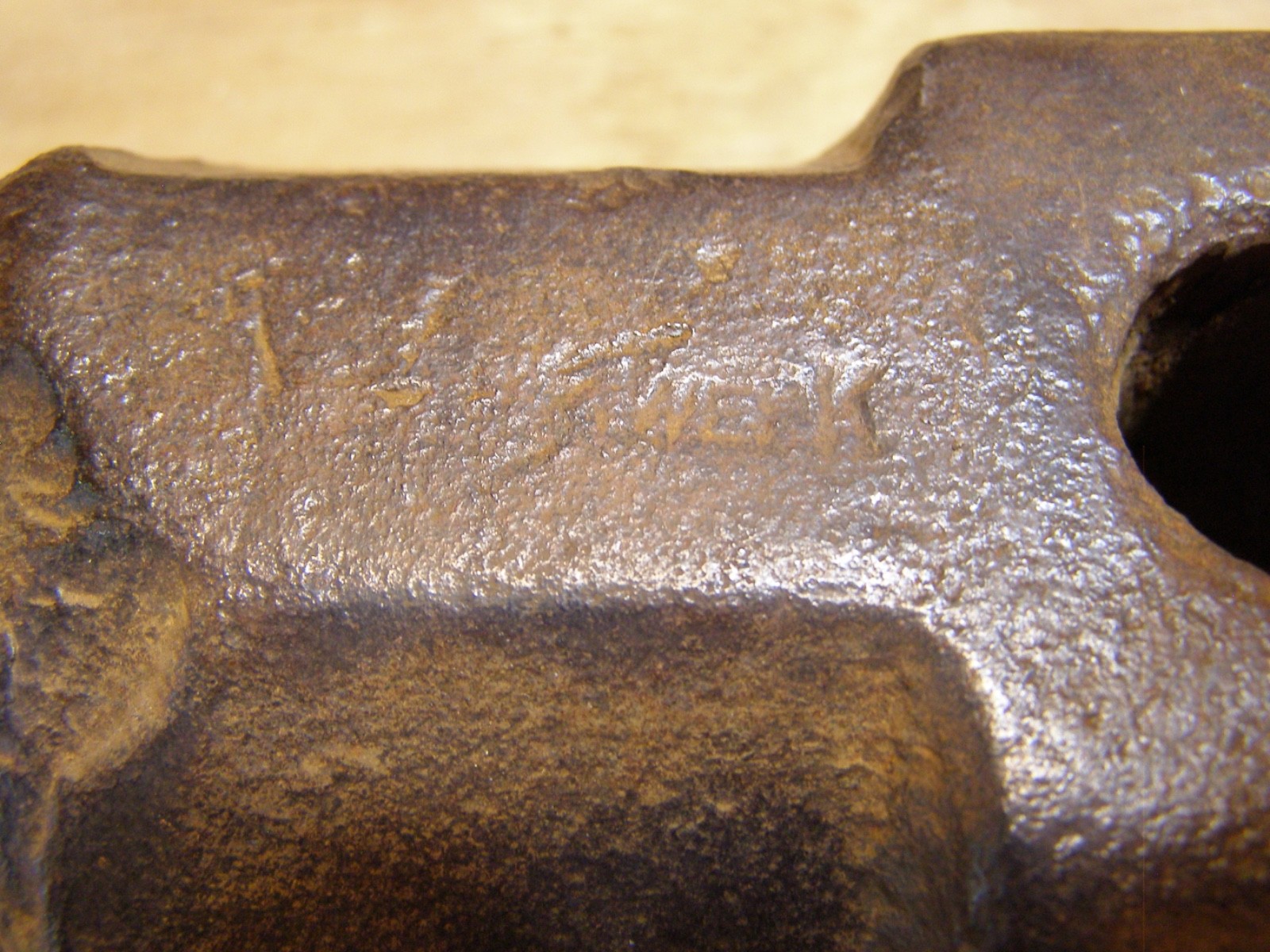 Large Vintage 9-1/2 Lb Cross Peen Sledge Hammer By “? WERK” Chipped / Mushroomed