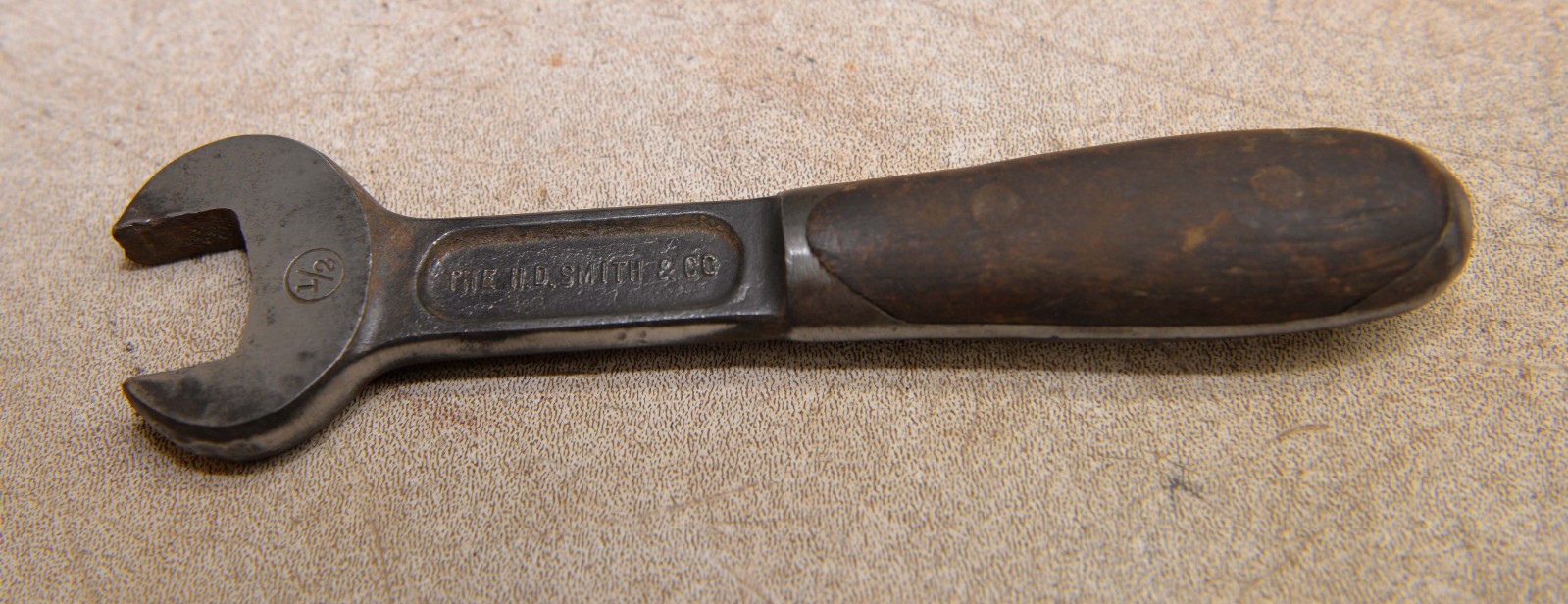 Rare H. D. Smith & Co perfect handle open wrench 1/2″ mechanics collectible tool