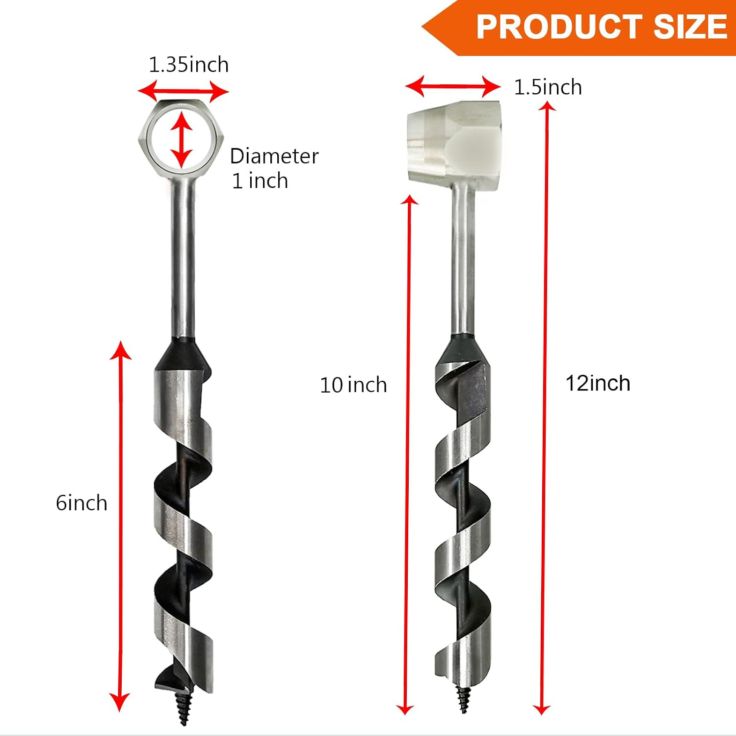 1 X 10 Upgrade Scotch Eye Wood Auger, Sharper Embedded Weld Hand Auger Wrench, H