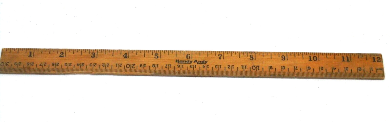 Vintage Handy Andy 1960’s Wood 12″ Ruler Rare Home School Office