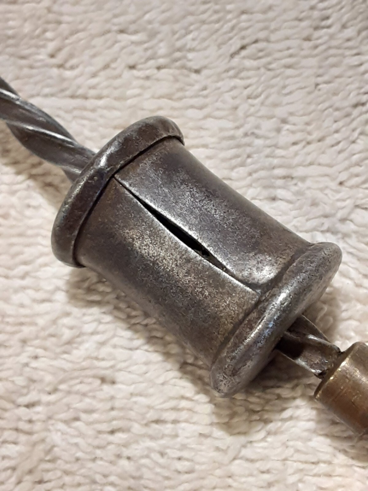 Antique 10 1/4″ Archimedes Hand Spiral Push Drill Woodworking Tool Screwdriver E