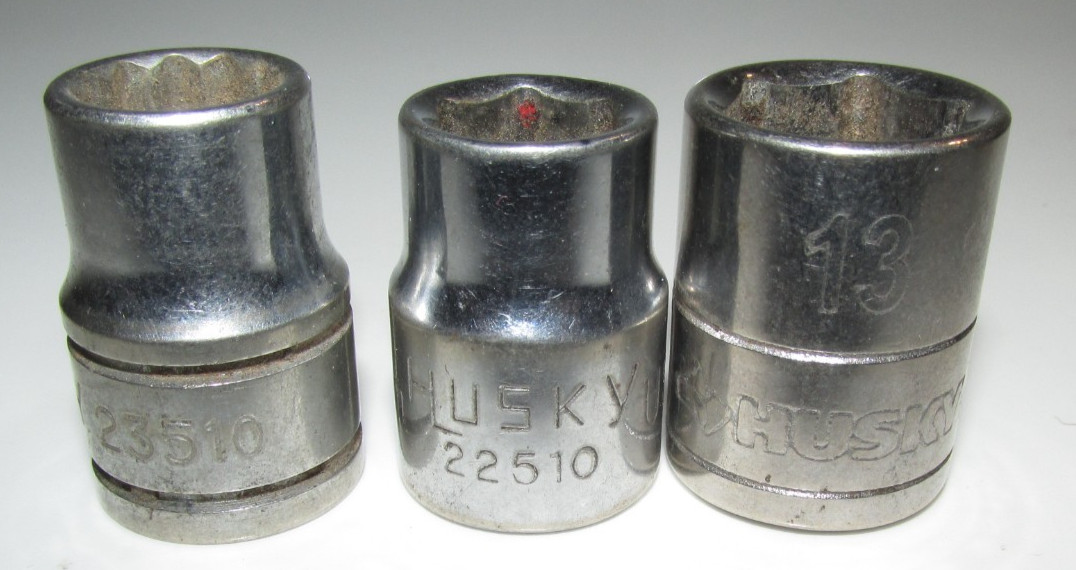 T #211 – Lot of 7 Husky Metric 3/8″ drive, 17mm – 10mm, see description