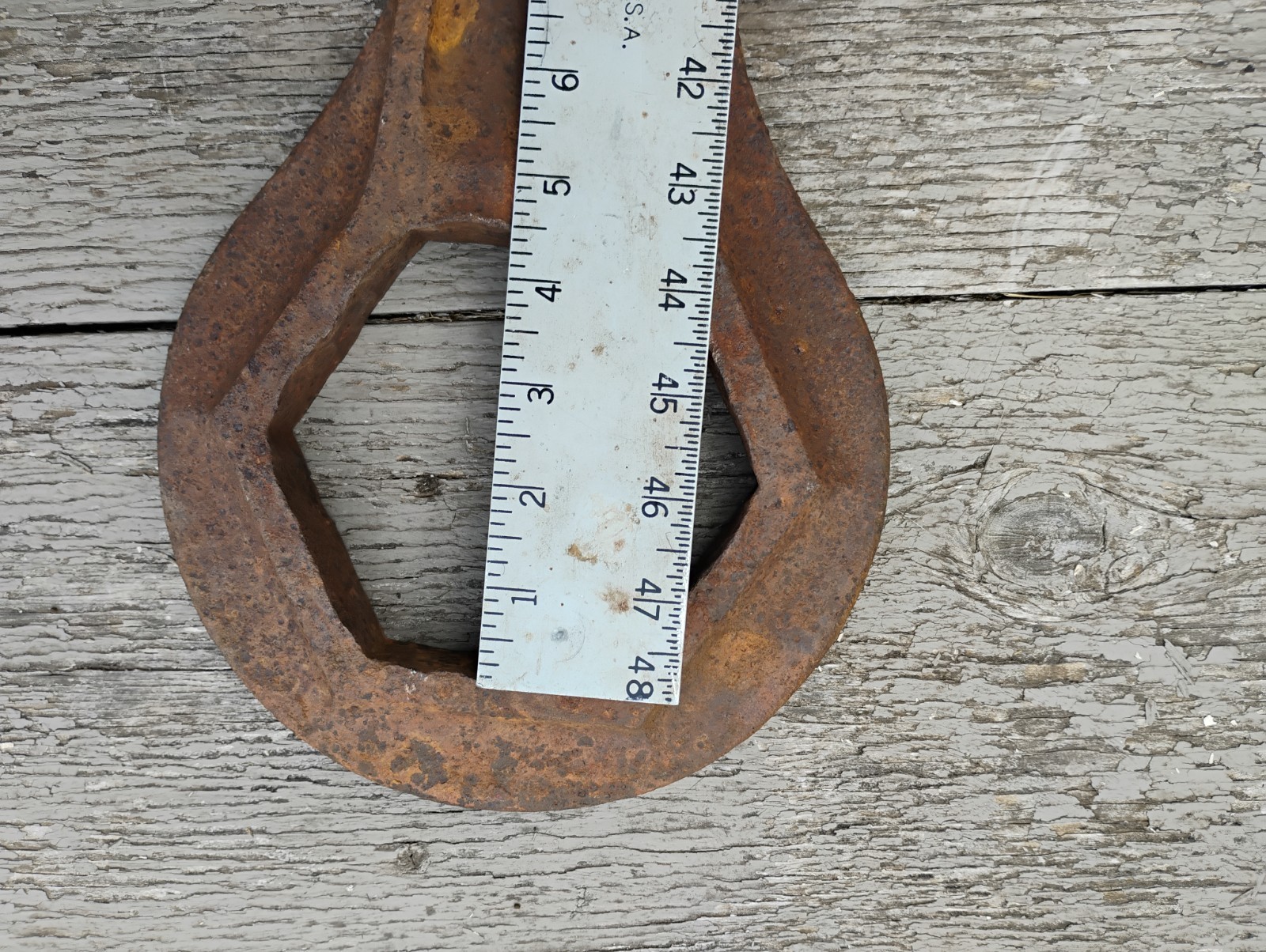 HUGE Antique Standard Oil Co. California Cast Iron Wrench • Industrial Tool