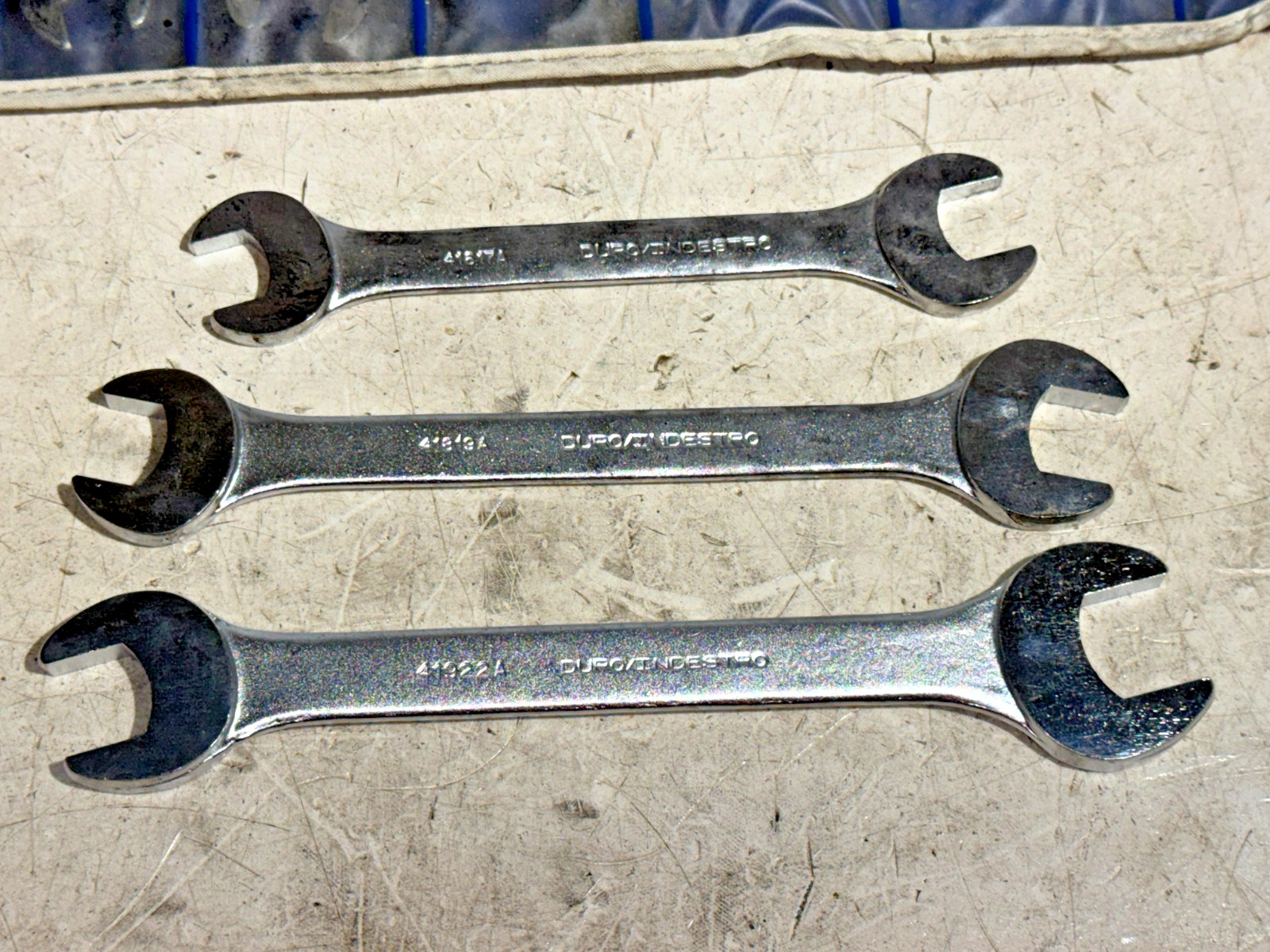 Vintage Duro/Indestro Chrome Metric Open End Wrench Set #84300 – 10 Piece 8-32mm