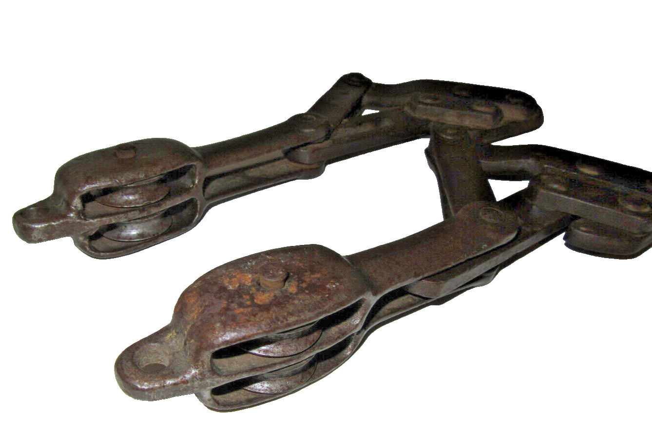 2 Pat. 1893 Western Electric Buffalo Grips No. 1 Cable Puller w/Double Pulley