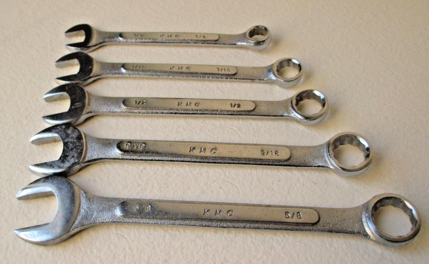USED KMC SAE Combination Wrenches – TOOL LOT ONLY – Possible Owner’s Marks