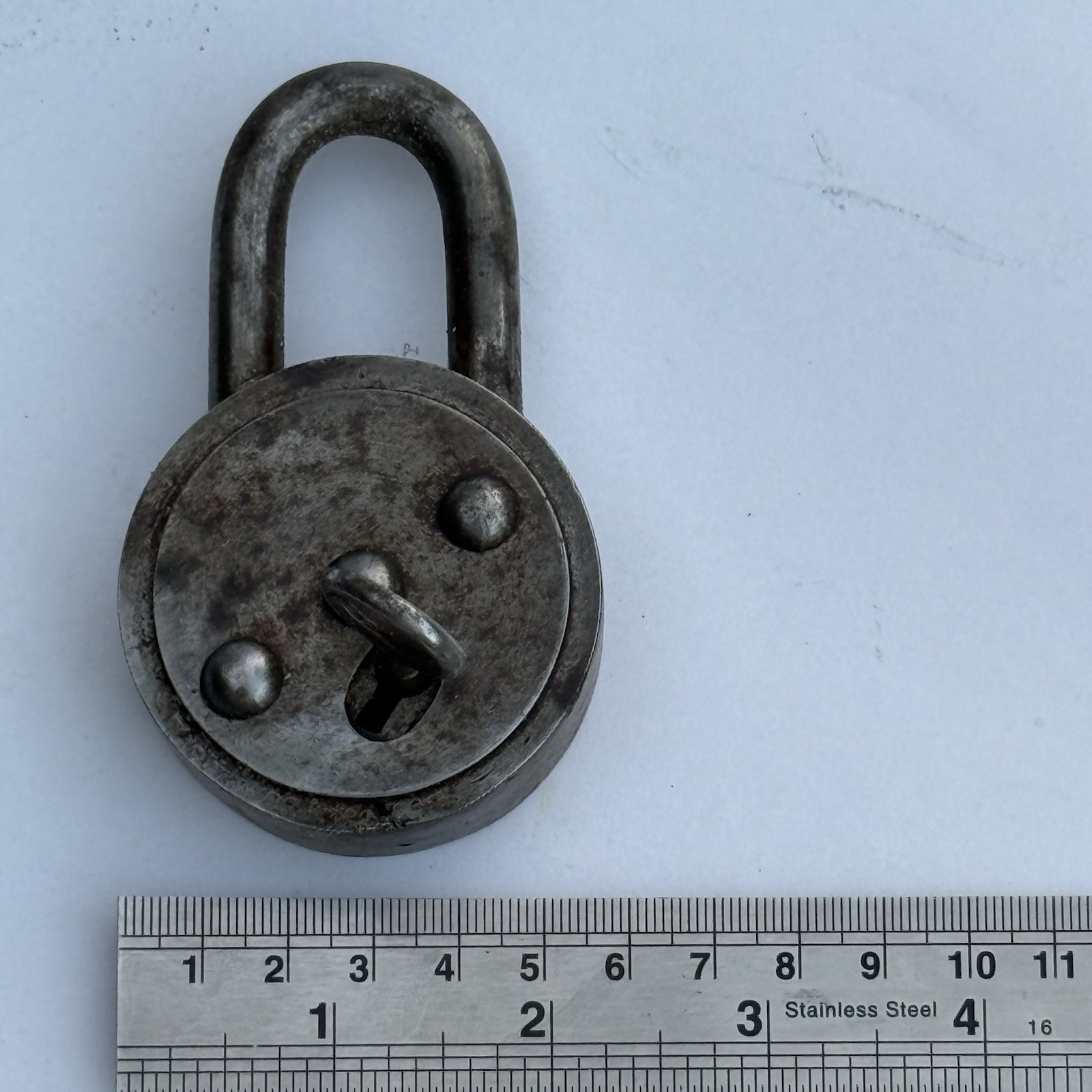 Antique German Padlock Industrial Lock h9cm Rare Circa 1900
