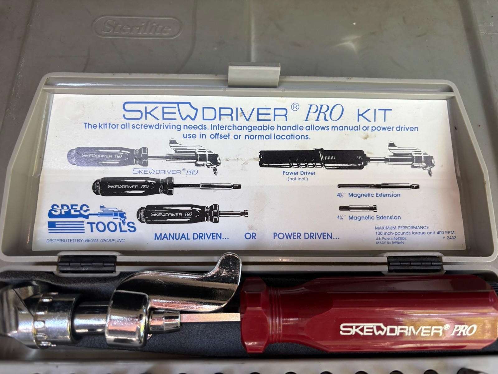 VINTAGE MECHANICS SPEC TOOLS SKEWDRIVER PRO KIT # 2432