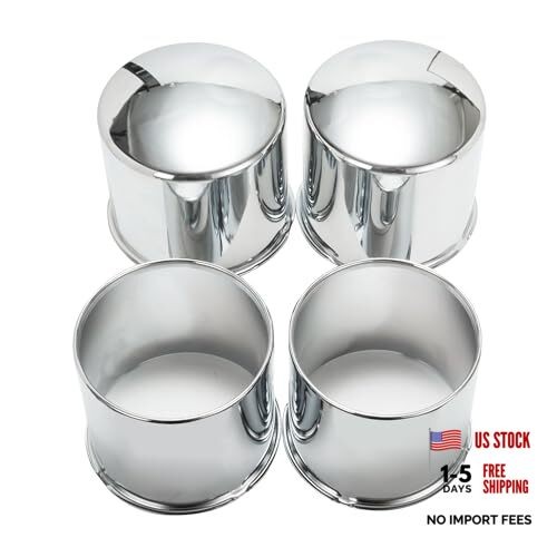 4Pcs 5.15inch Trailer Wheel Center Caps Push Through 5.15″ OD Mirror Polished