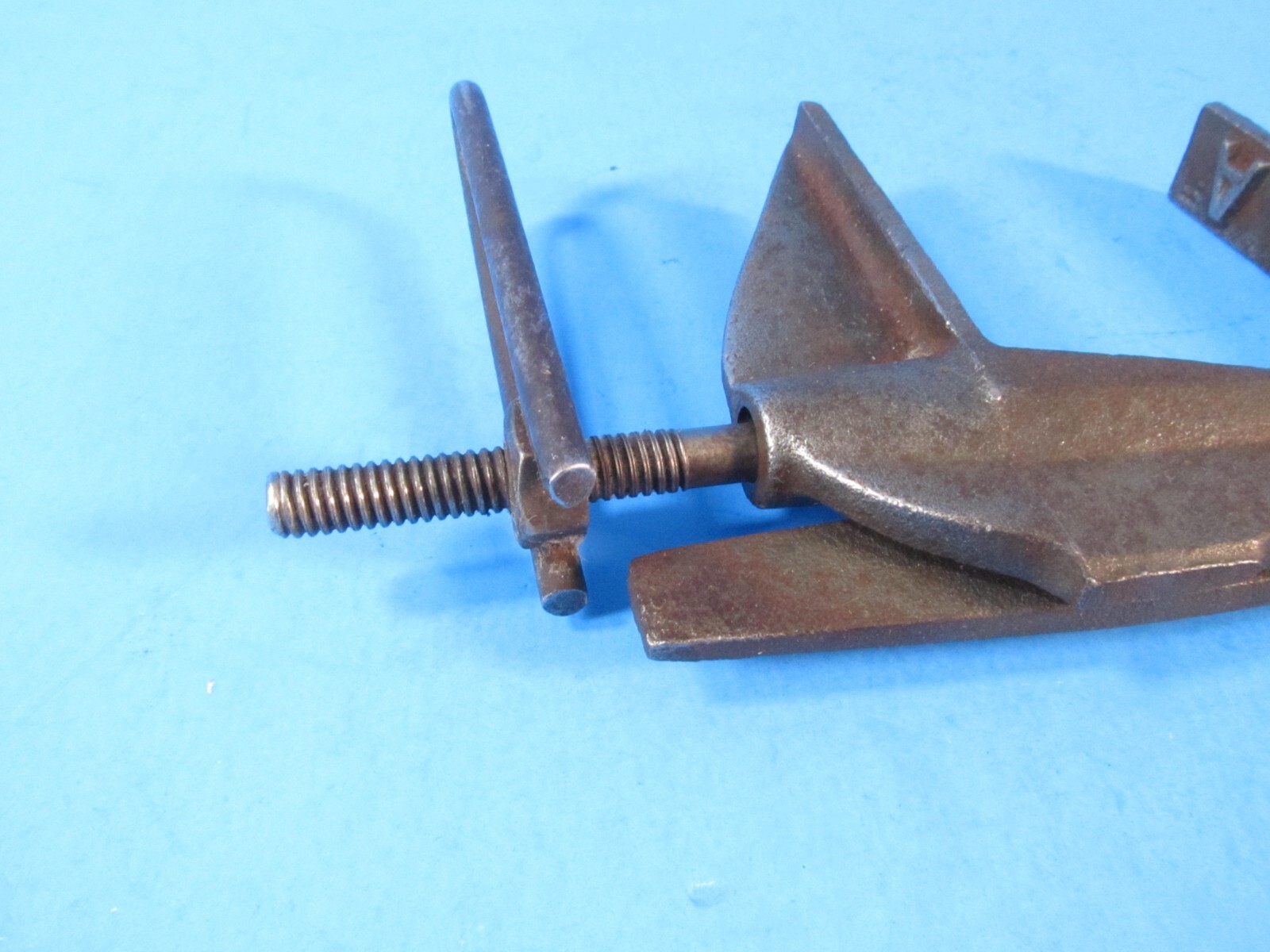 unusual wood lumber marker or clamp imprints “R S A” on both sides