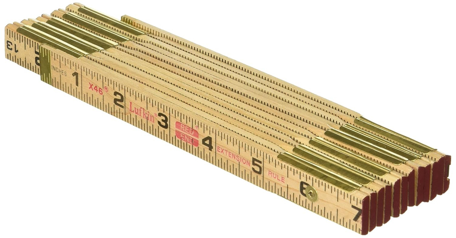 Crescent Wood Rule, 6′ Brass Ext, Black , Brown – X46SLN