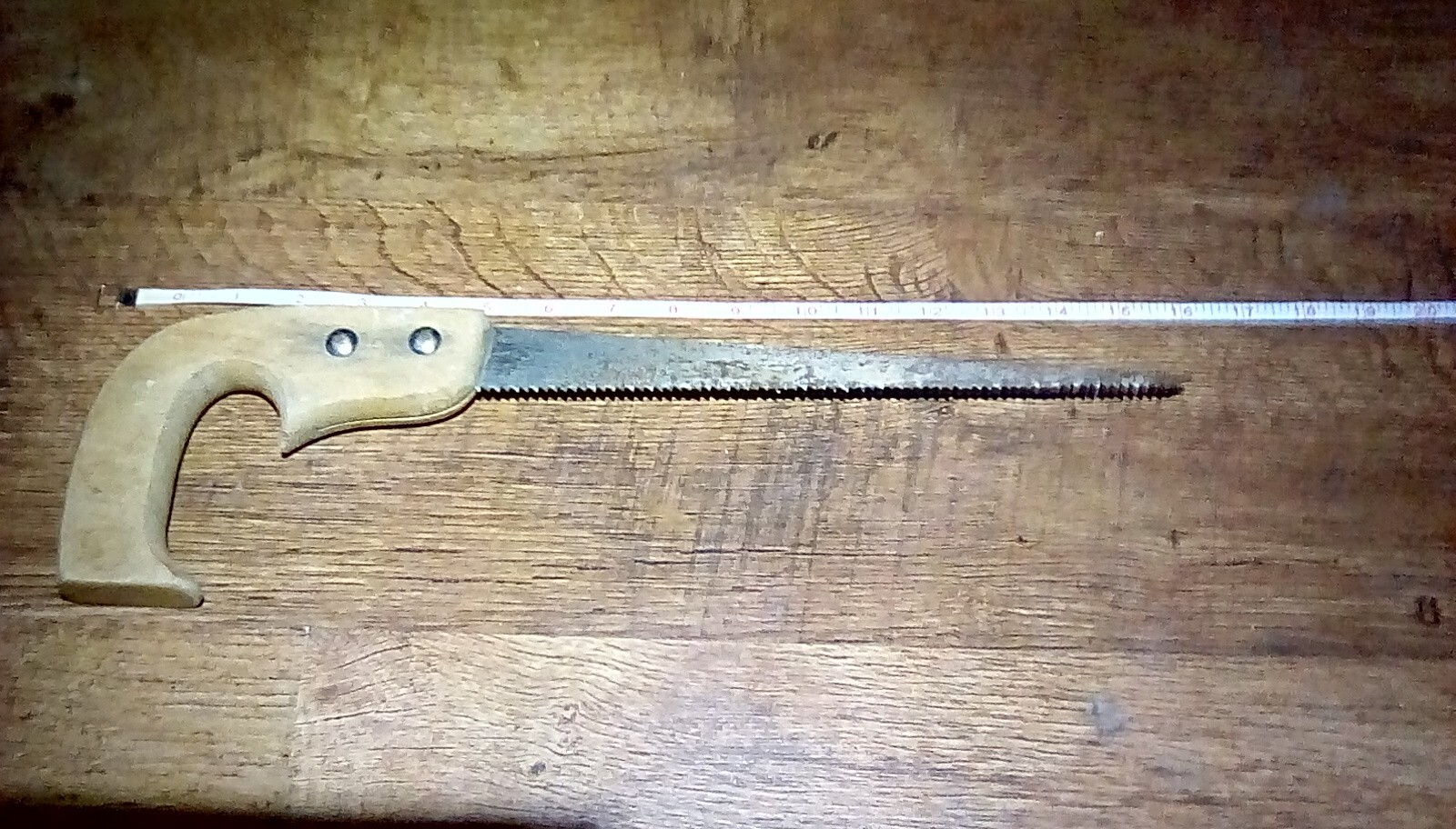 Rare Vintage POWR KRAFT Keyhole Saw 10.75 inch Blade Wooden Handle Wheat Pattern