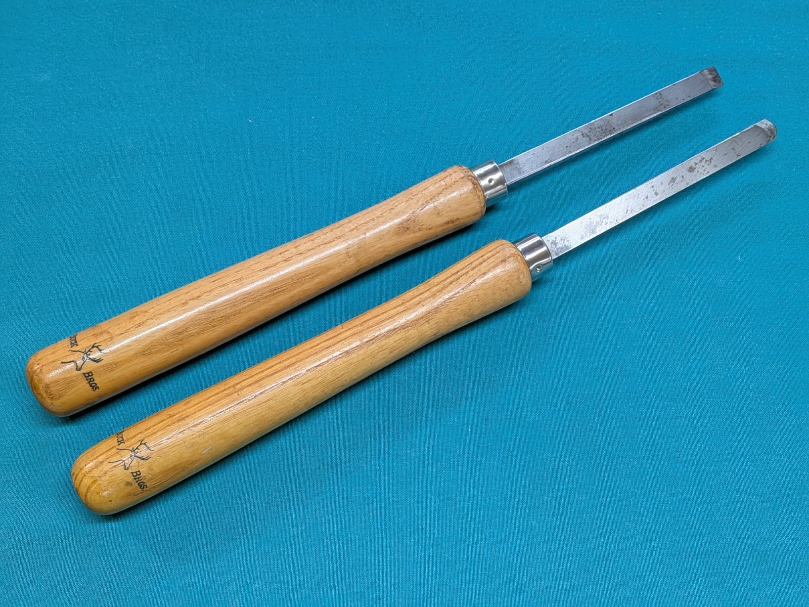 Vintage Buck Bros Wood Turning Tools Pair – Skew Chisel & Round Nose Scraper USA