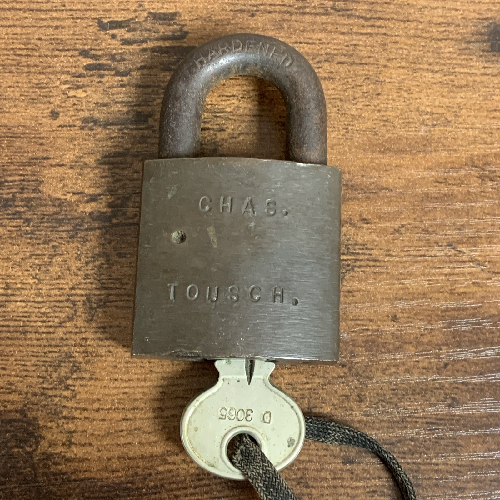 Vintage Corbin Cabinet Chas. Tousch UTILITIES? PADLOCK Lock w/ KEY