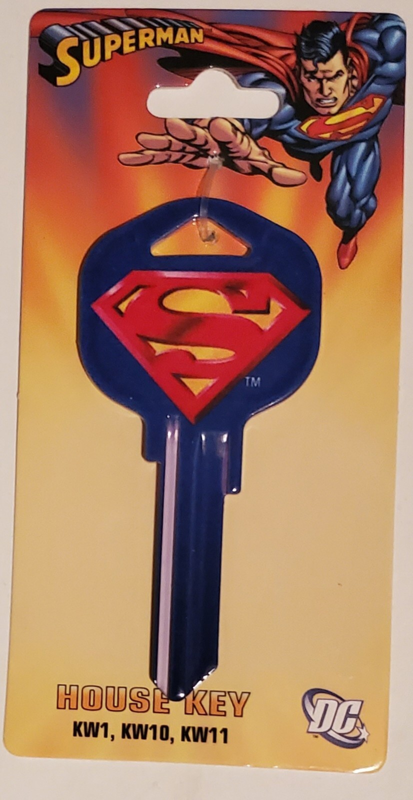 SUPERMAN OVERSIZED HEAD PAINTED HOUSEKEY FOR KWIKSET LOCKS
