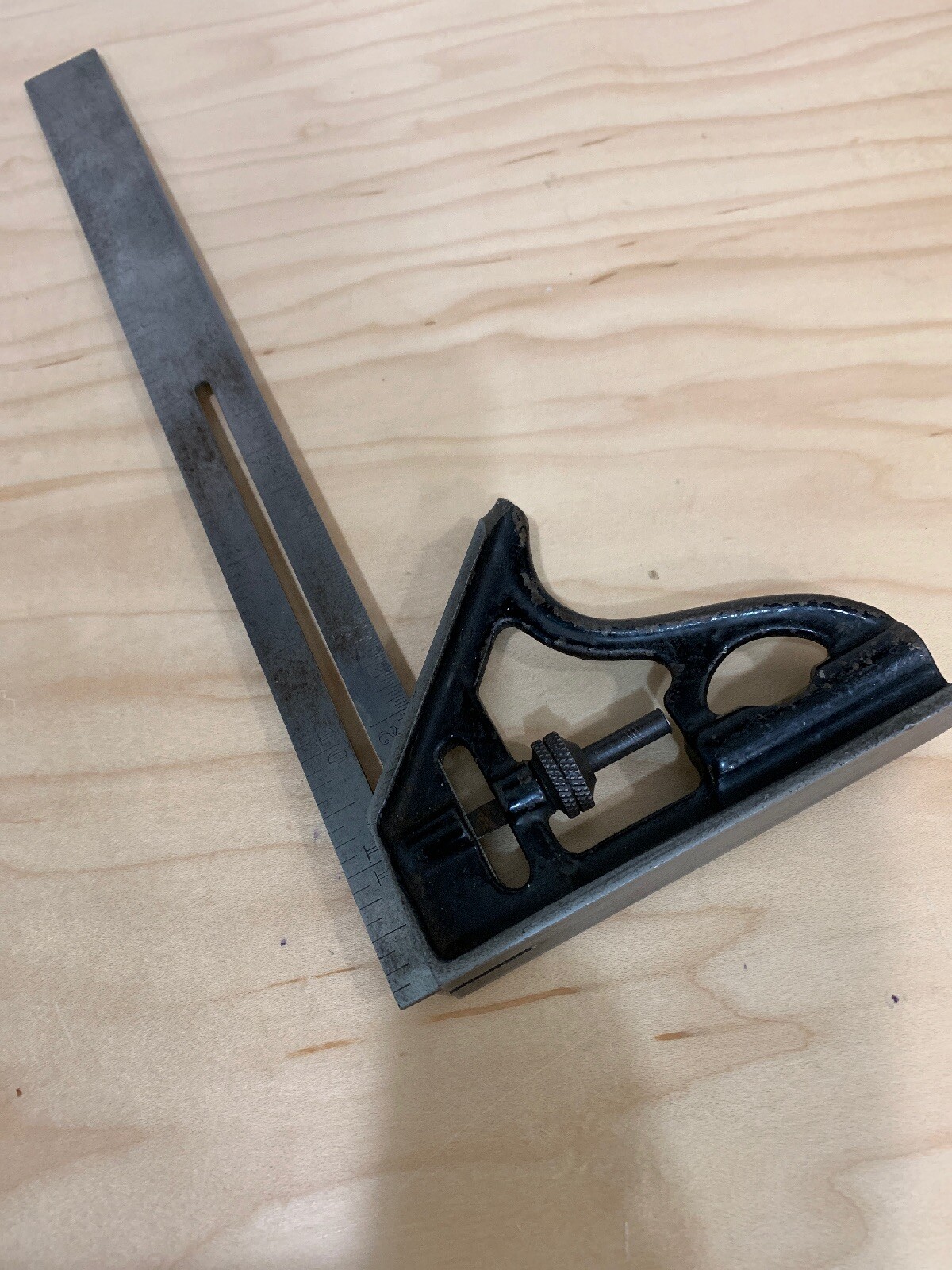 Vintage Stanley No.21 Try & Mitre Square Slotted 12” steel Rule
