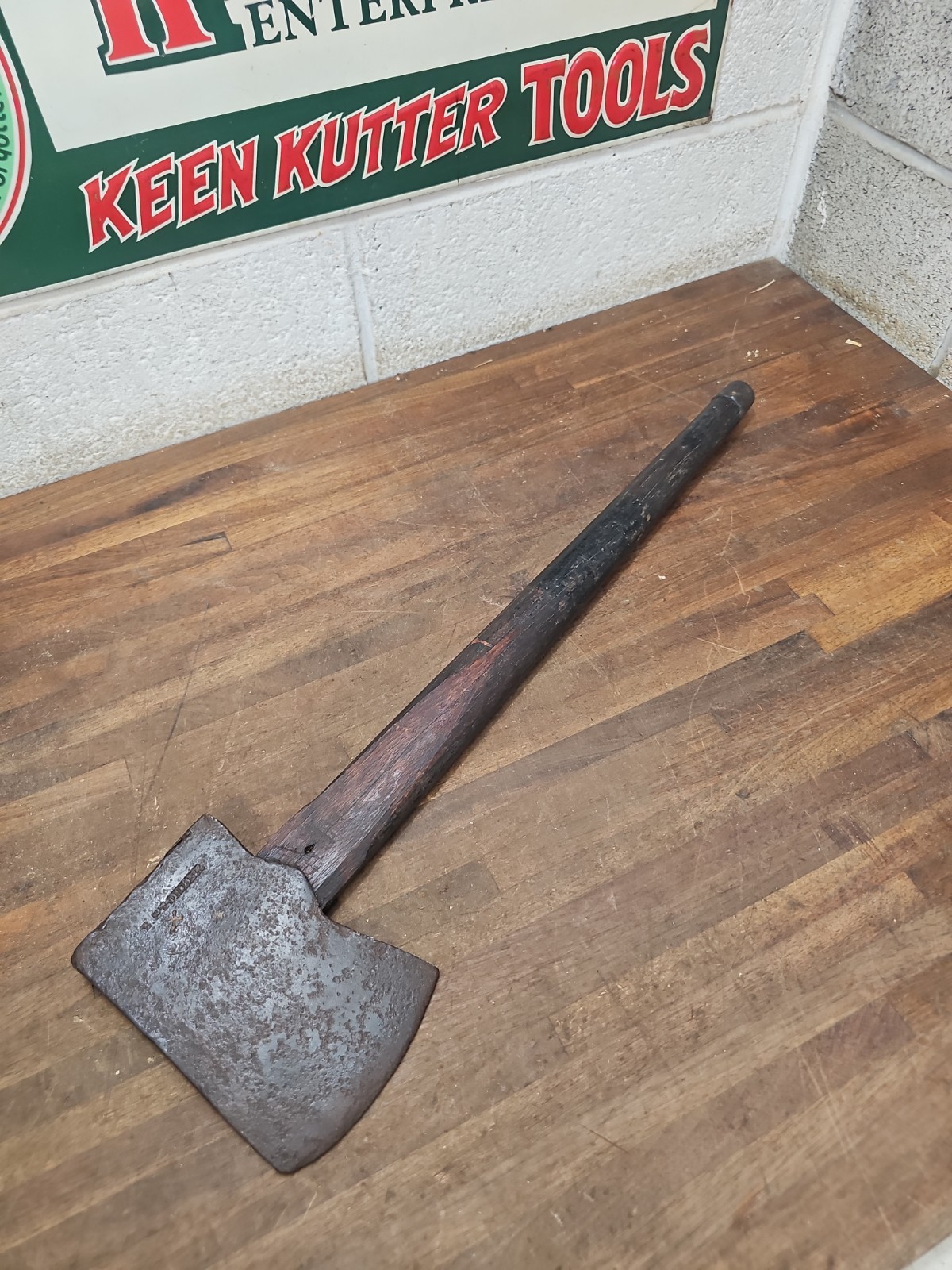 AC18- Antique Hand Forged JB STOHLER AXE Schaefferstown Pa 4 lb 7 oz
