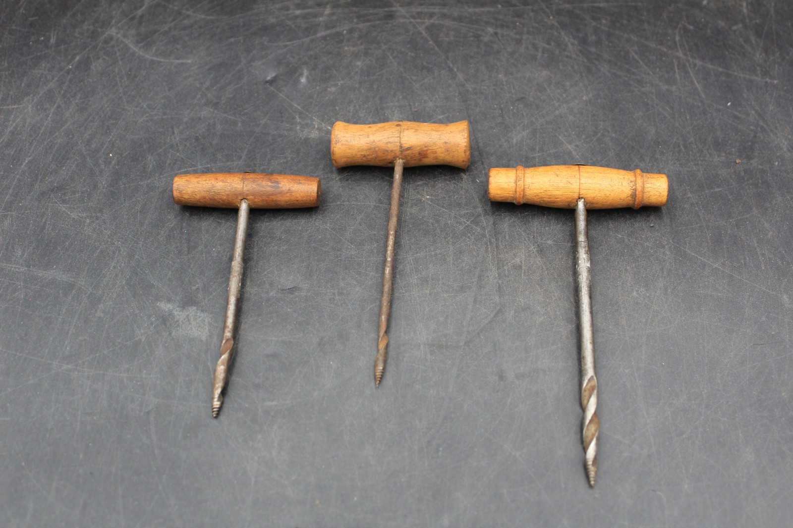 Antique Gimlets, Traditional Woodworking Tools Job Lot of 3