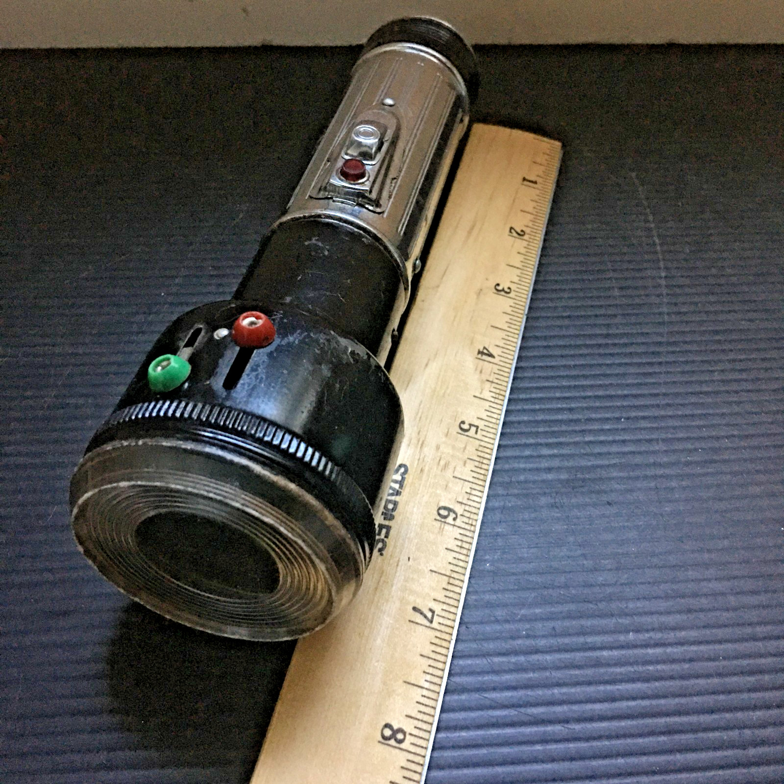 Vintage ROSE Hong Kong Multi-Function Flashlight 7.5″L Made in British C. C.