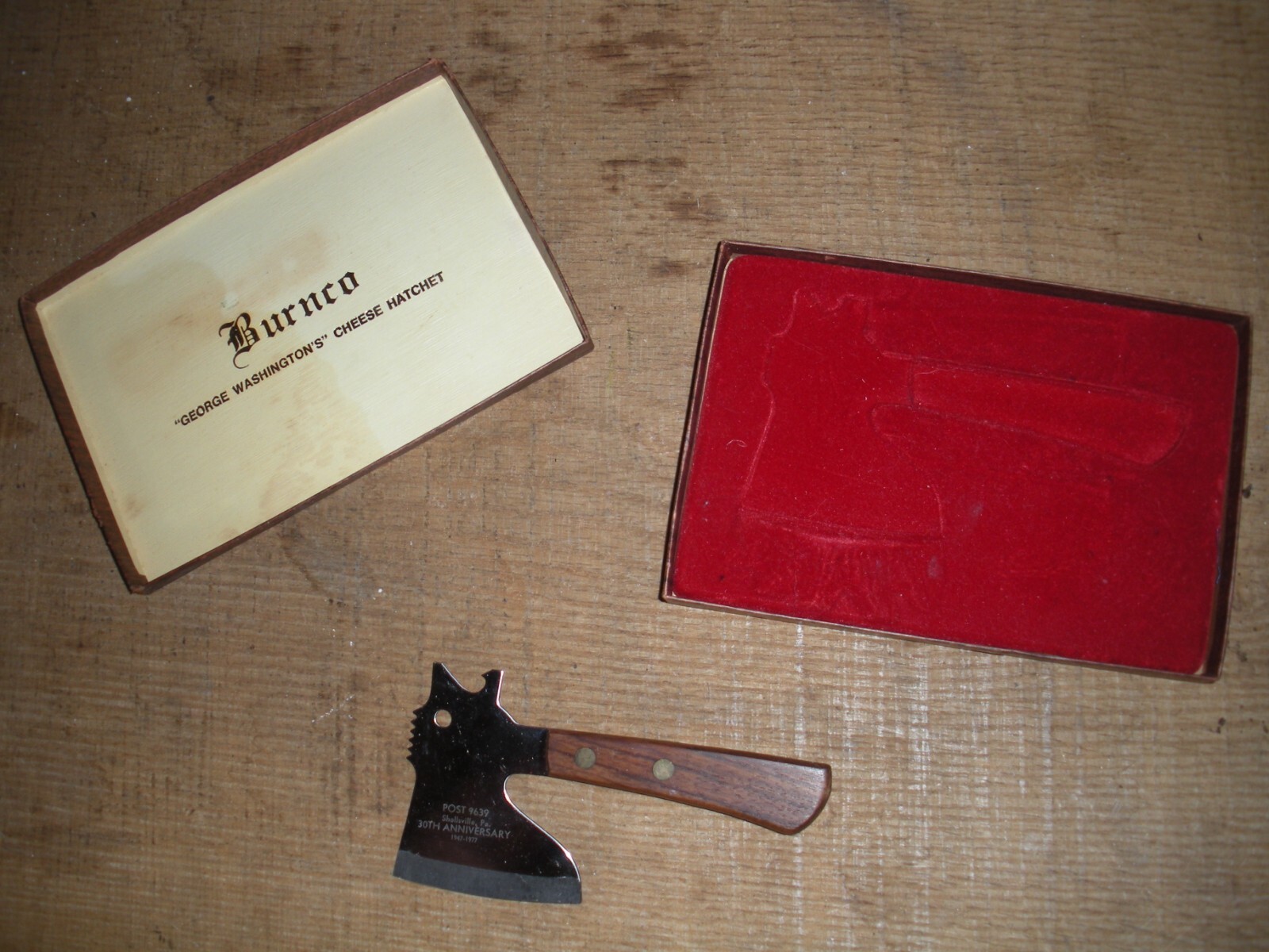 Vintage BURNCO George Washington CHEESE HATCHET