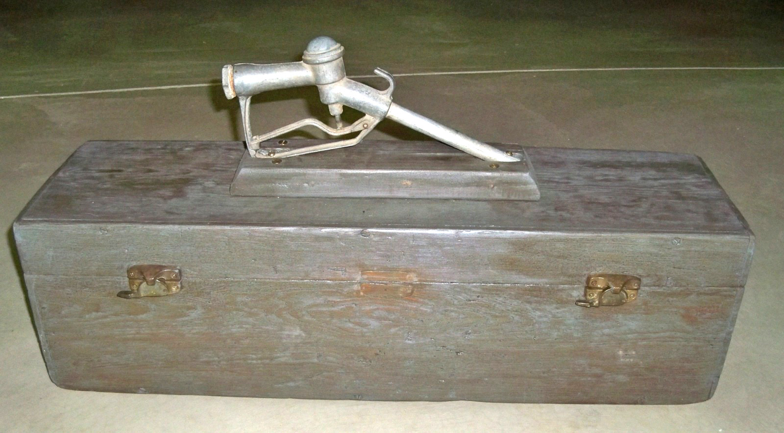 Large Carpenter’s Tool Box w/Old Gas Pump Handle ~ One of A Kind