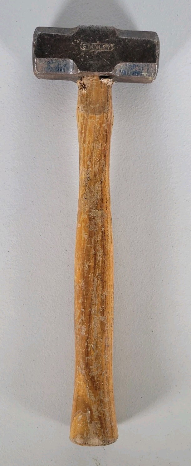 Vintage Stanley Mini Hand Sledge Drilling Hammer 14″ Wood Handle 2LBS 12.5 Oz