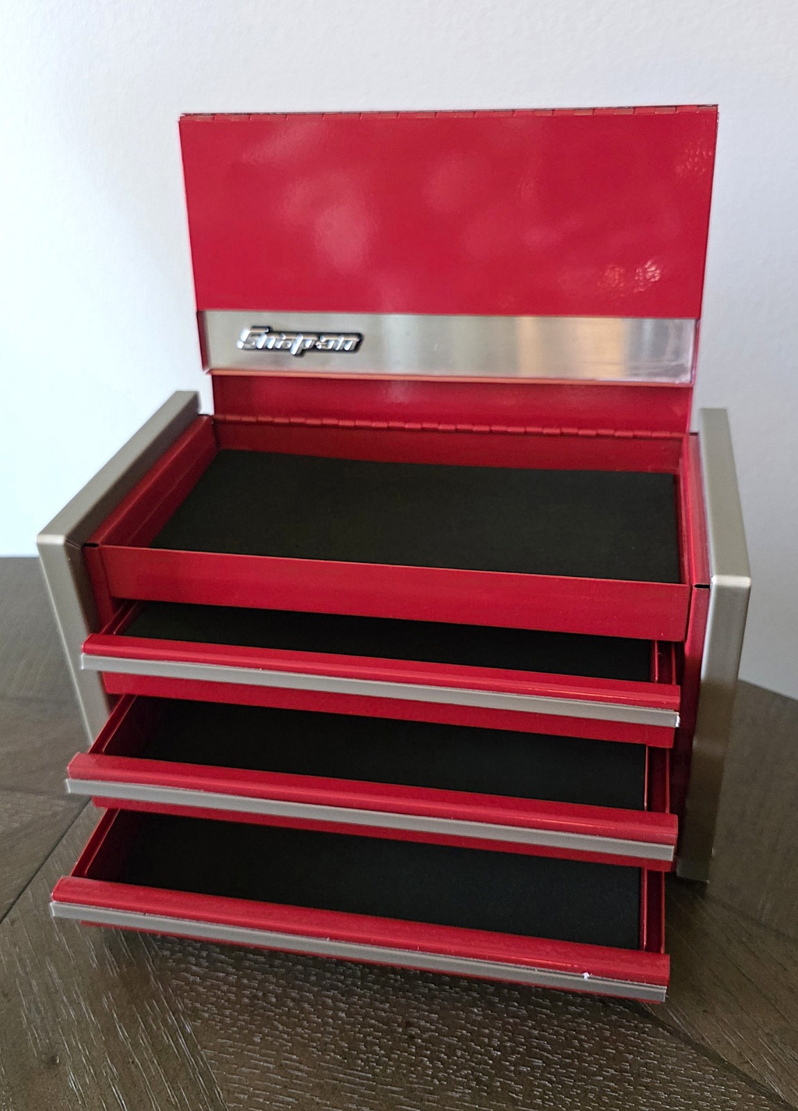 3pc SNAP ON TOOLS MICRO TOP CHEST TOOLBOX MINI RED BLUE BLACK