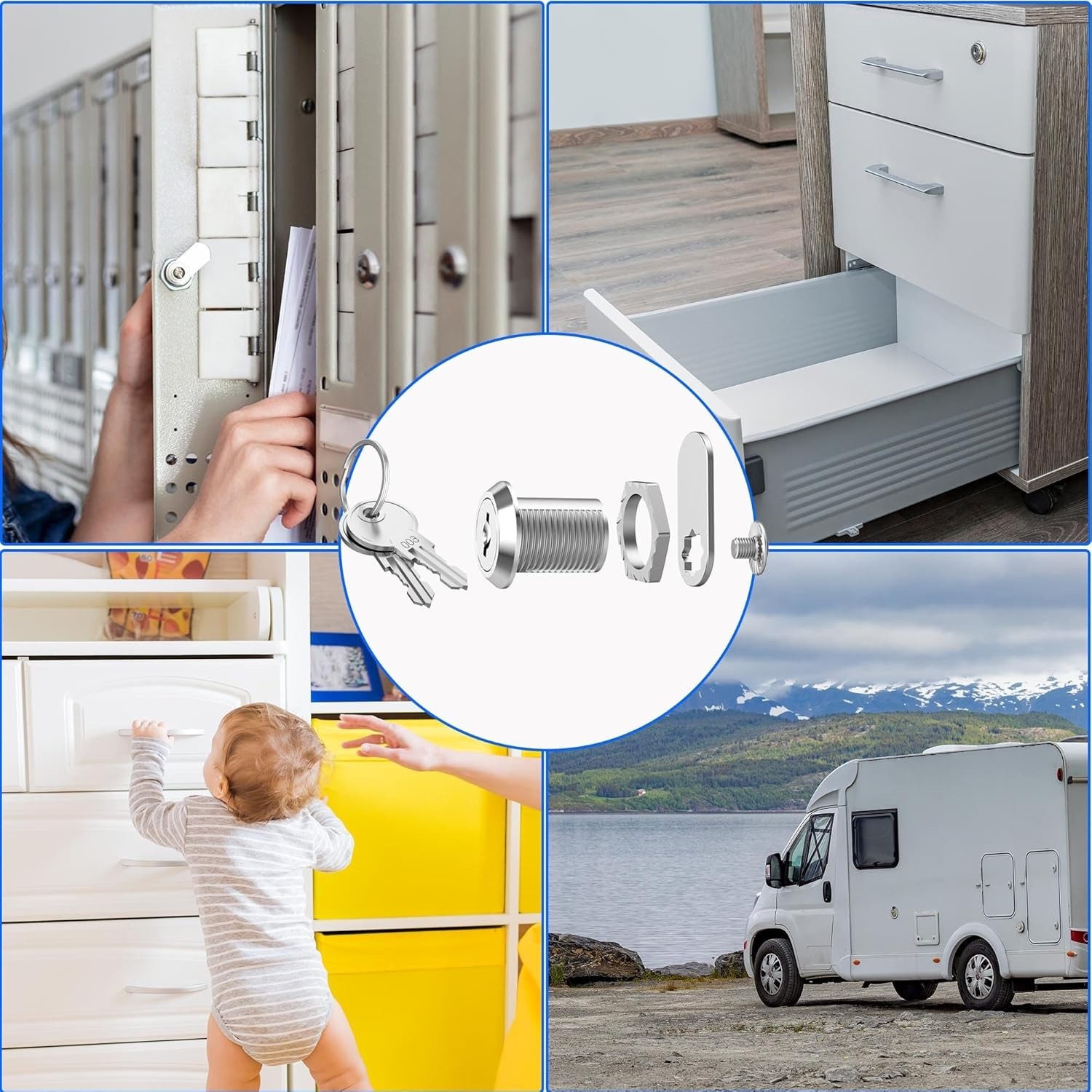 Zinc Alloy 5/8 Inch Cam Lock – Keyed Alike Design for Easy Access and Security