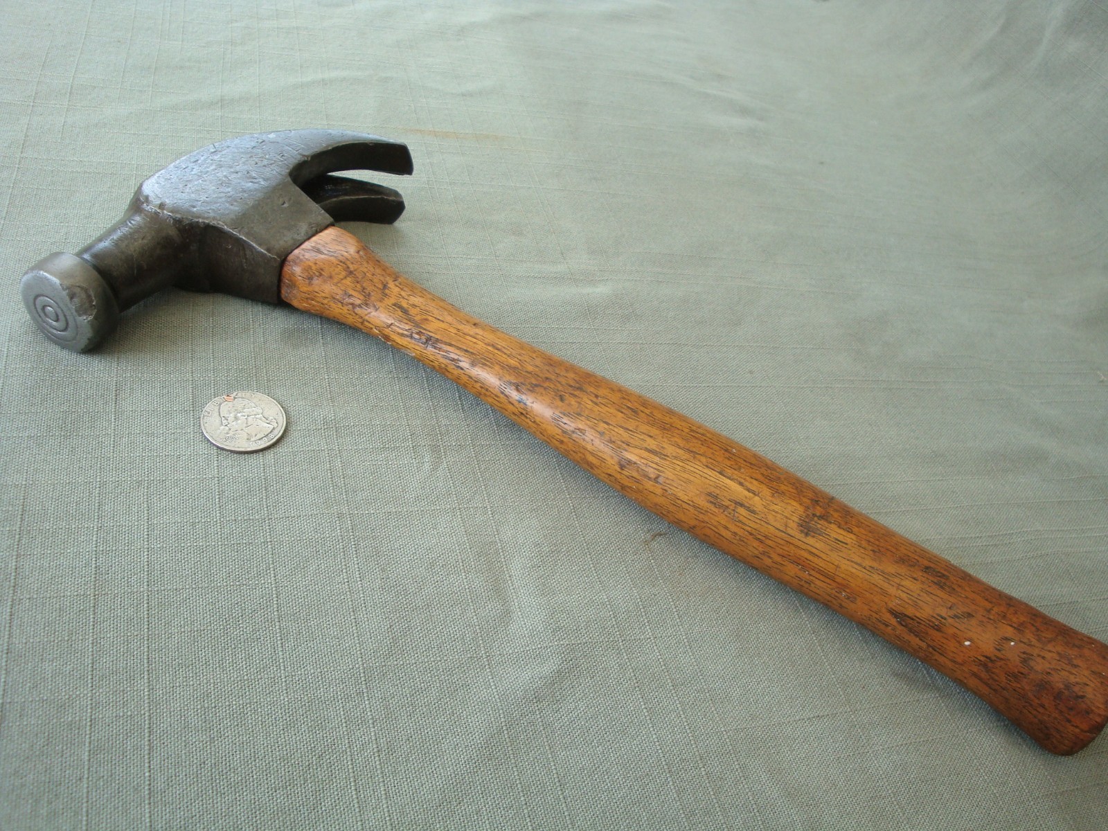 Antique Early Framing Hammer with Bullseye Forged On Face 21oz